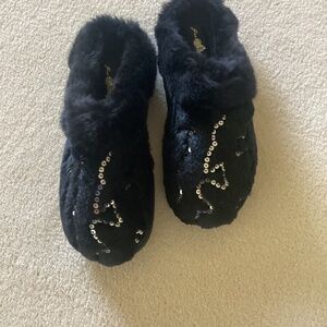 Joan Boyce New, Faux Fur & Sequined Slippers Size: M
